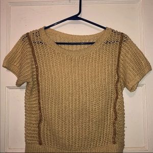 Vintage 80s Short Sleeve Loose Knit Sweater